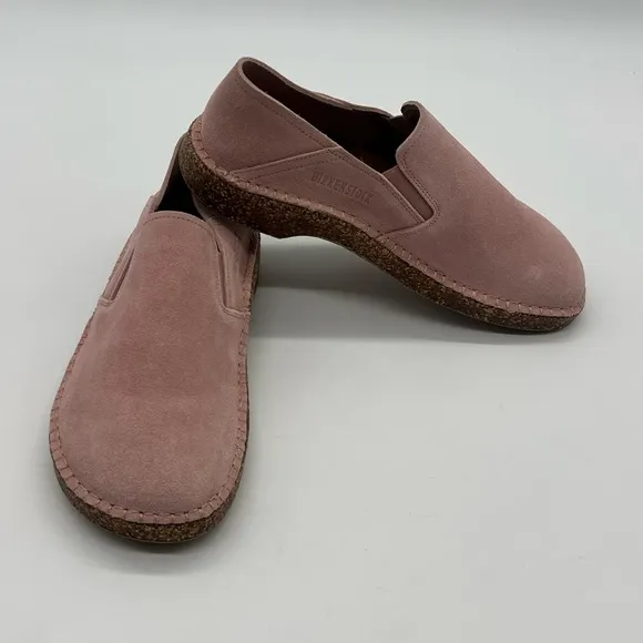 Birkenstock Callan Women’s Sz 8 N Light Pink Suede Leather Slip On Casual Shoes.