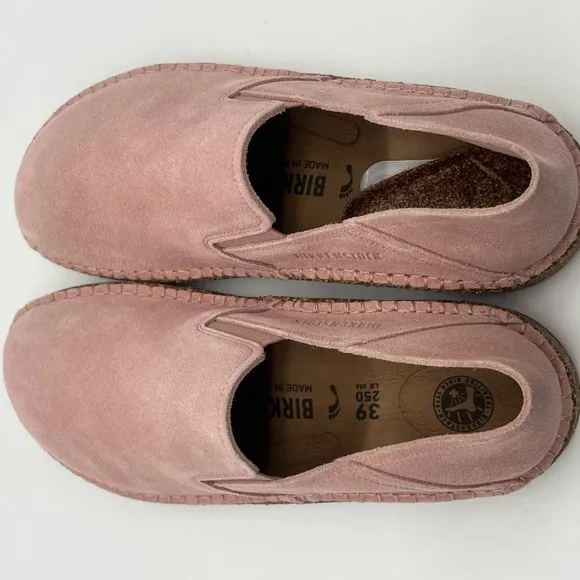 Birkenstock Callan Women’s Sz 8 N Light Pink Suede Leather Slip On Casual Shoes.