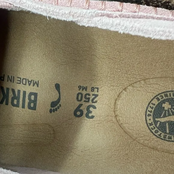 Birkenstock Callan Women’s Sz 8 N Light Pink Suede Leather Slip On Casual Shoes.