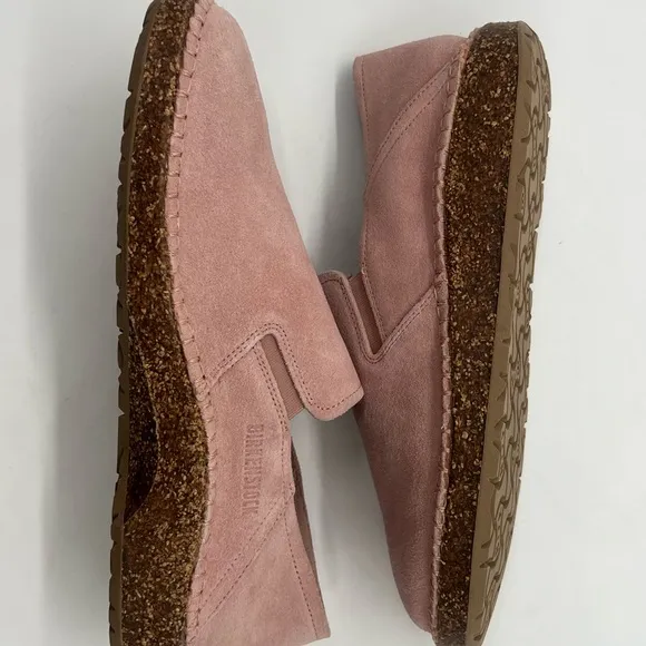 Birkenstock Callan Women’s Sz 8 N Light Pink Suede Leather Slip On Casual Shoes.