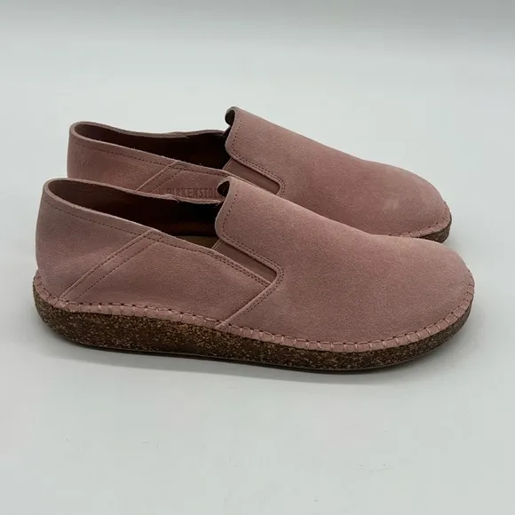 Birkenstock Callan Women’s Sz 8 N Light Pink Suede Leather Slip On Casual Shoes.