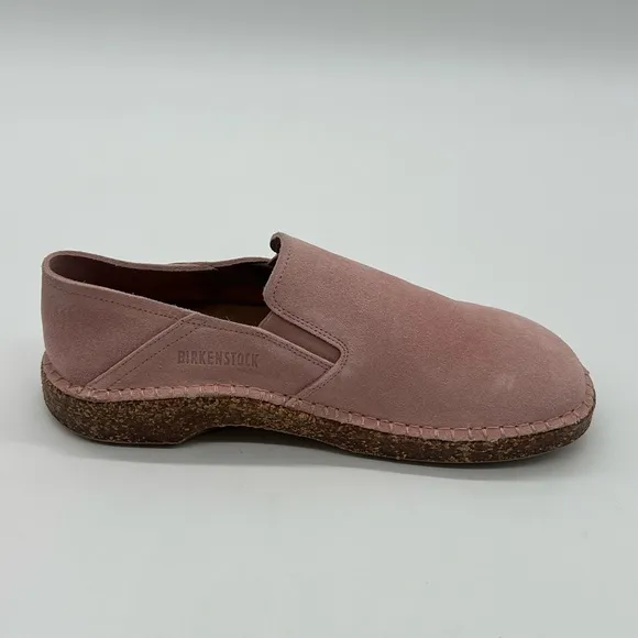 Birkenstock Callan Women’s Sz 8 N Light Pink Suede Leather Slip On Casual Shoes.