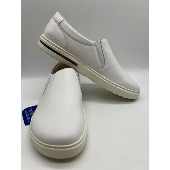 Birkenstock Men's Oswego White Leather Slip on Shoes Size 12/EU 45 New