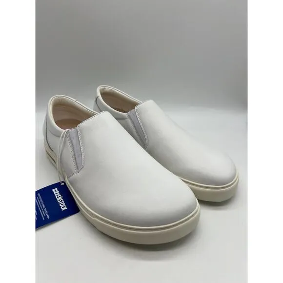 Birkenstock Men's Oswego White Leather Slip on Shoes Size 12/EU 45 New