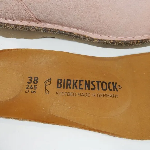 Birkenstock Uppsala Shearling BOOTS Size 38 7 Suede Leather Soft Pink NEW