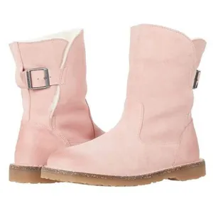 Birkenstock Uppsala Shearling BOOTS Size 38 7 Suede Leather Soft Pink NEW