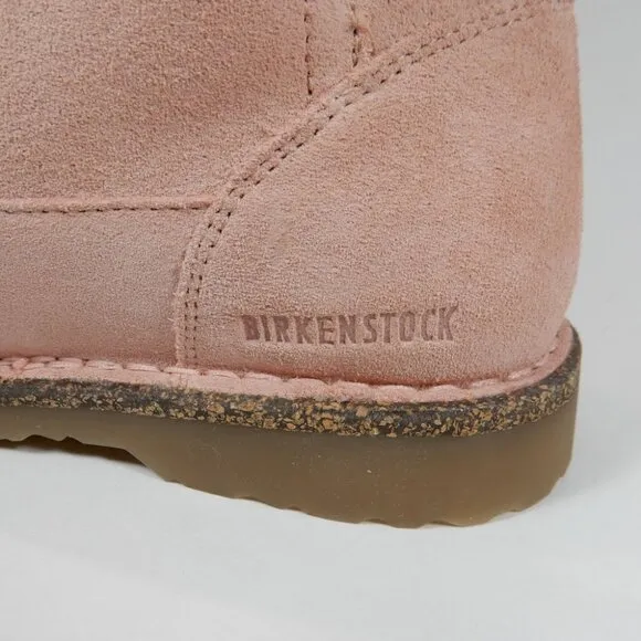Birkenstock Uppsala Shearling BOOTS Size 38 7 Suede Leather Soft Pink NEW