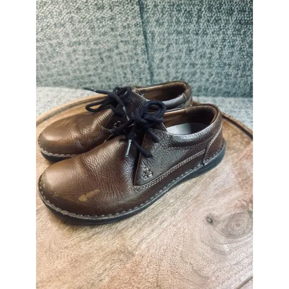 Birkenstock Women's Brown Leather Lace-Up Casual Shoes  EU 36/ US 5