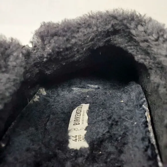 Birkenstock Zermatt Shearling Clogs 44 Mens 11 Black Suede Slip On Lined Shoes