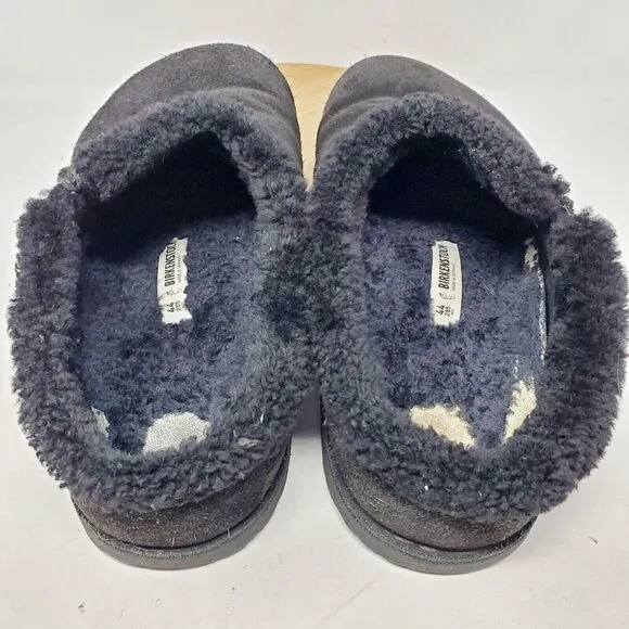 Birkenstock Zermatt Shearling Clogs 44 Mens 11 Black Suede Slip On Lined Shoes