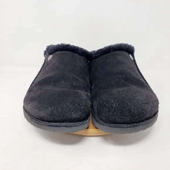 Birkenstock Zermatt Shearling Clogs 44 Mens 11 Black Suede Slip On Lined Shoes