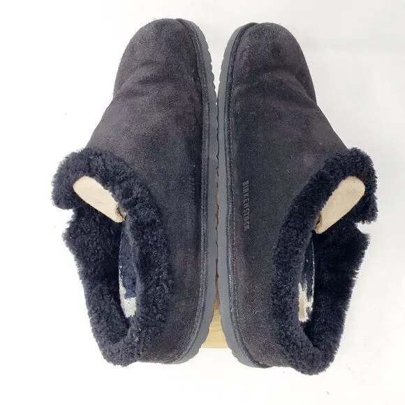Birkenstock Zermatt Shearling Clogs 44 Mens 11 Black Suede Slip On Lined Shoes