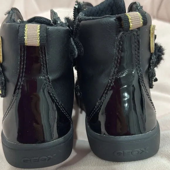 Black Kids Shoes with Bee Embroidery