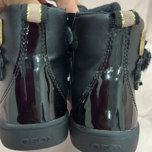 Black Kids Shoes with Bee Embroidery