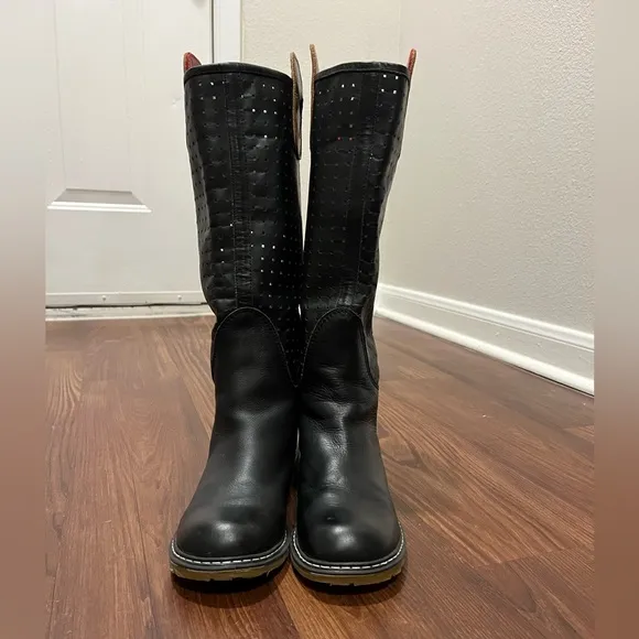 Black Leather Boots Size 36