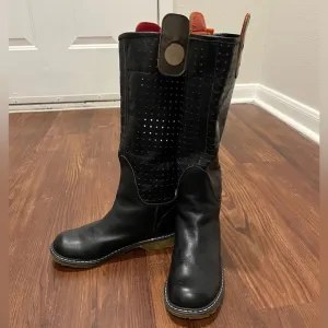 Black Leather Boots Size 36