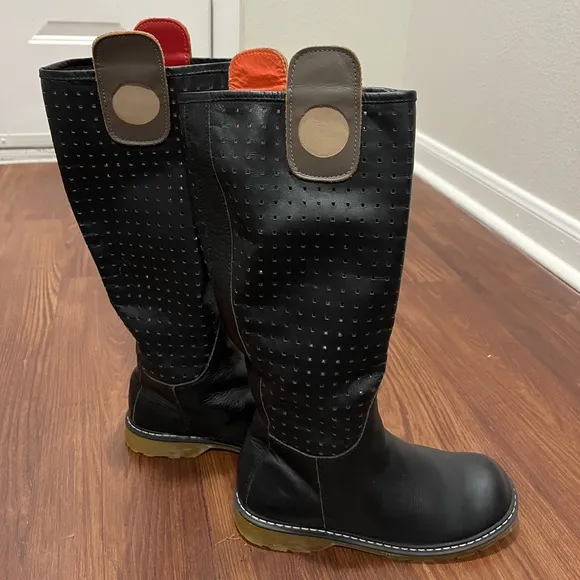Black Leather Boots Size 36
