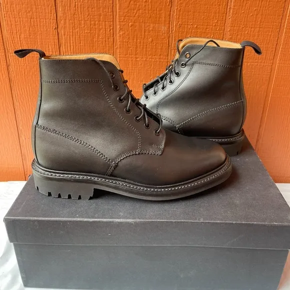 Blackstock &amp; Weber Boots Men's Black Leather Commando Sole US:7:5 /UK:6.7  NEW