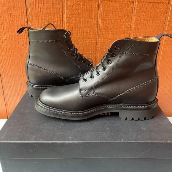 Blackstock &amp; Weber Boots Men's Black Leather Commando Sole US:7:5 /UK:6.7  NEW