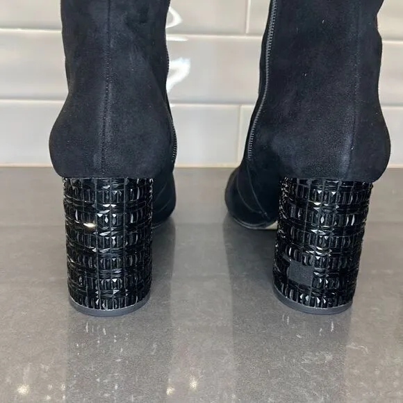 Black suede Michael Michael Kors Yoonie round toe Ankle Boots