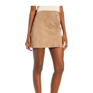 BLANKNYC Women's Suede Midnight Toker Brown Lined Mini Skirt Size 26