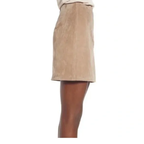 BLANKNYC Women's Suede Midnight Toker Brown Lined Mini Skirt Size 26
