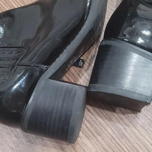 Blondo Elvina Waterproof patent Leather Ankle Boots black size 6.5