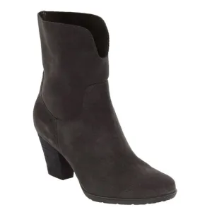 Blondo Fay notched front heeled gray suede slip-on ankle boots size 8 waterproof