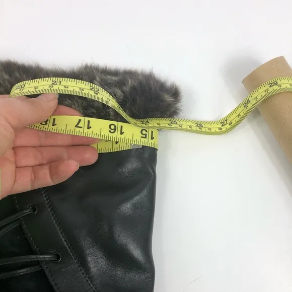 Blondo Leather and Suede Rabbit Fur Trim Boots 9B