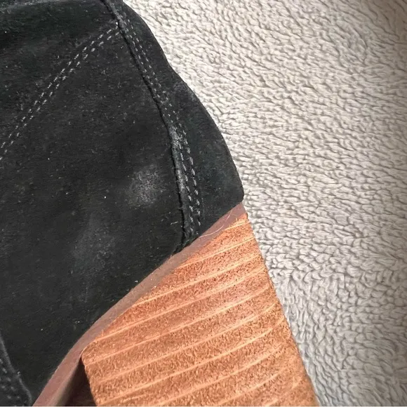 Blondo Nikki Waterproof Suede Knee High Block Heel Tall Boot Black Sz 7