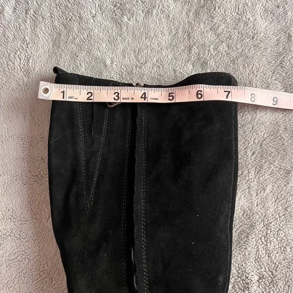 Blondo Nikki Waterproof Suede Knee High Block Heel Tall Boot Black Sz 7
