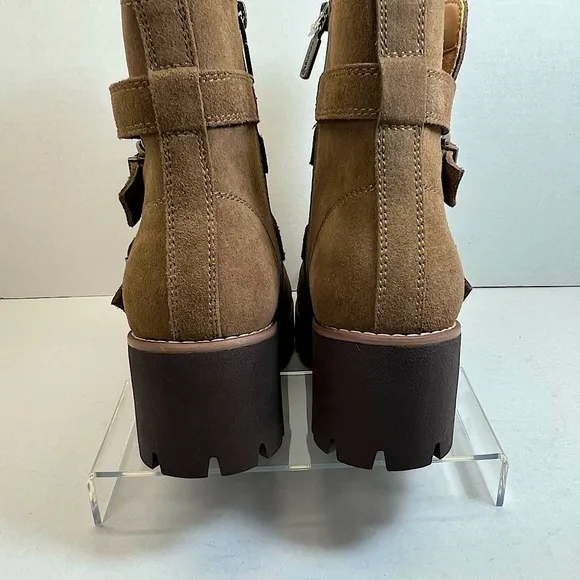 Blondo Suede Waterproof Boots 7.5 |Multi-Strap Buckle Detail Moto Vibes​​
