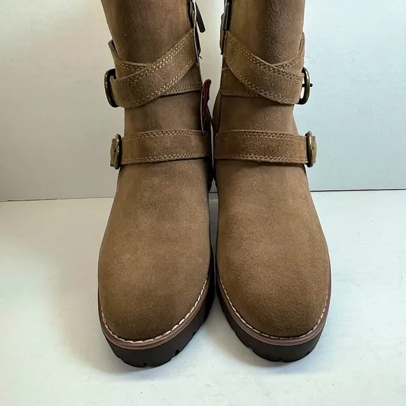 Blondo Suede Waterproof Boots 7.5 |Multi-Strap Buckle Detail Moto Vibes​​