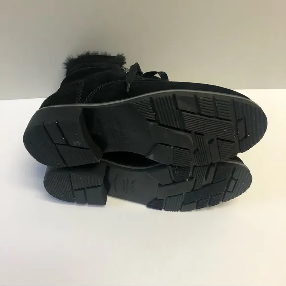 Blondo waterproof black suede ankle boots.