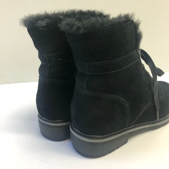 Blondo waterproof black suede ankle boots.