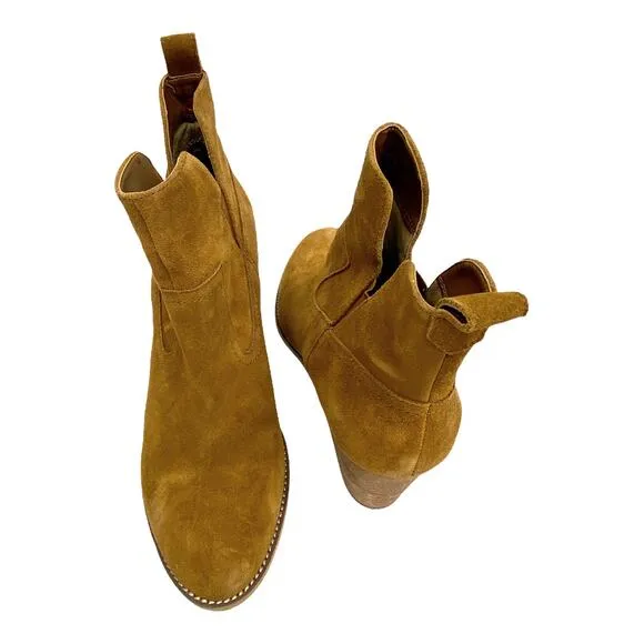 BLONDO Waterproof Brown Suede Irving  Wedge Ankle Boots 9 Women's