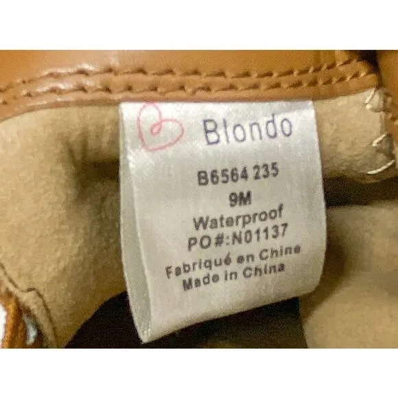 BLONDO Waterproof Brown Suede Irving  Wedge Ankle Boots 9 Women's