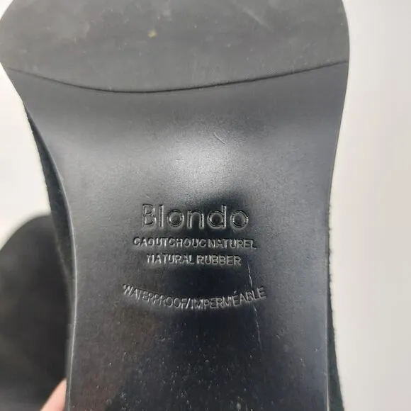 Blondo Womens Knee High Black Boots Block Heel 9M Waterproof