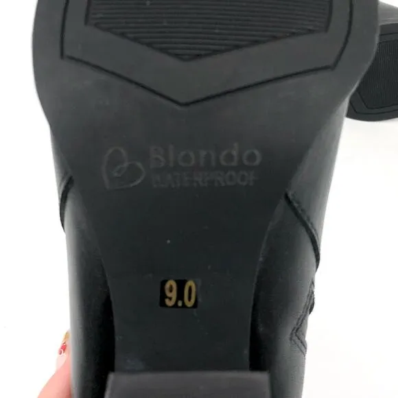 BLONDO Women's Reese Bootie Size 9M Black Leather Waterproof Ankle Boot NWB