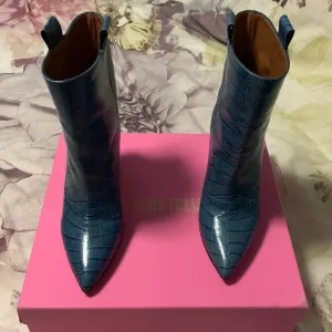 Blue croc embossed Paris Texas boots