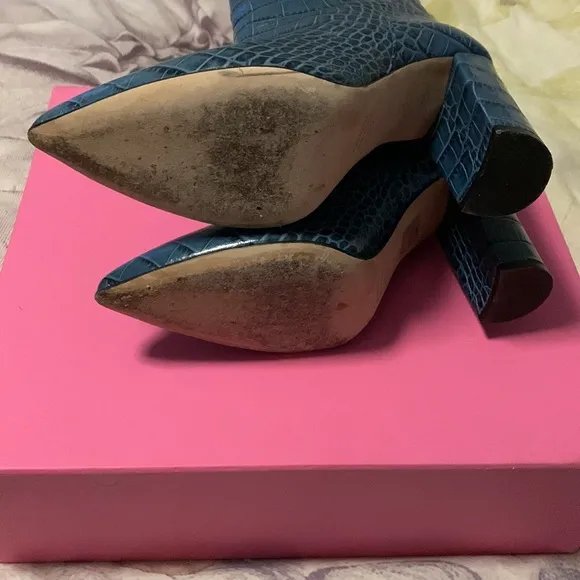Blue croc embossed Paris Texas boots