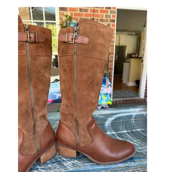 BOC Women's knee high Suede &amp; Leather boots, size 9.5 Medium