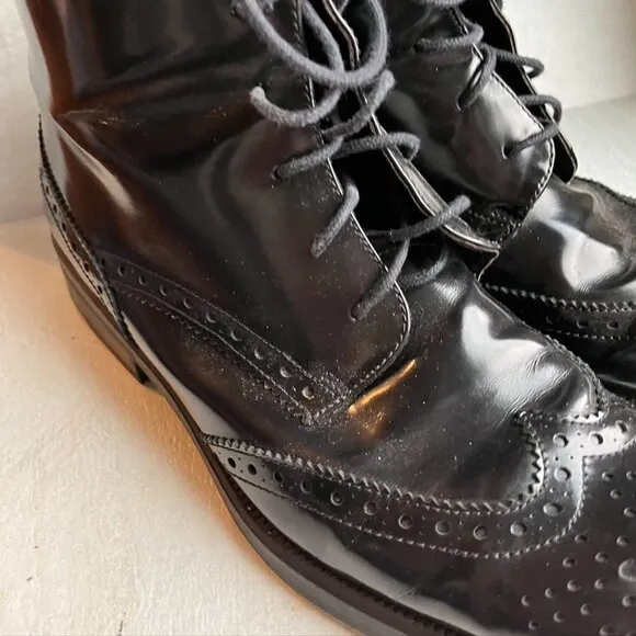 Boemos Lace up Oxfords Black Leather oxford boots Size 40