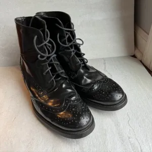 Boemos Lace up Oxfords Black Leather oxford boots Size 40
