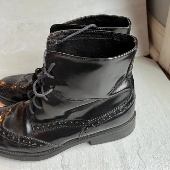 Boemos Lace up Oxfords Black Leather oxford boots Size 40
