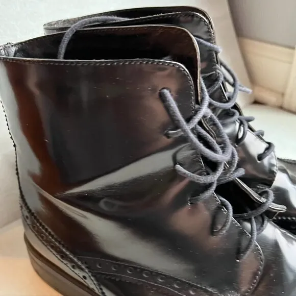 Boemos Lace up Oxfords Black Leather oxford boots Size 40