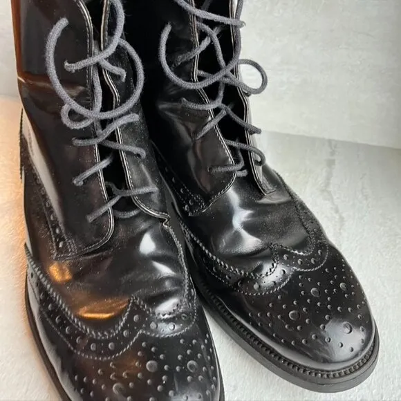 Boemos Lace up Oxfords Black Leather oxford boots Size 40