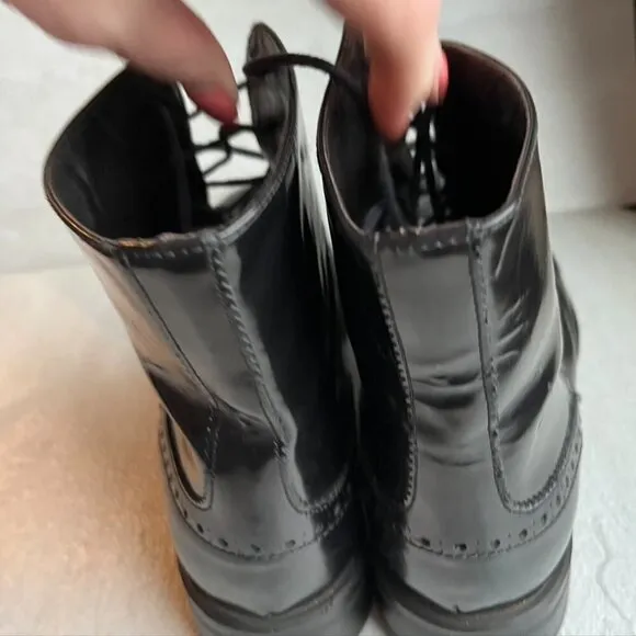 Boemos Lace up Oxfords Black Leather oxford boots Size 40