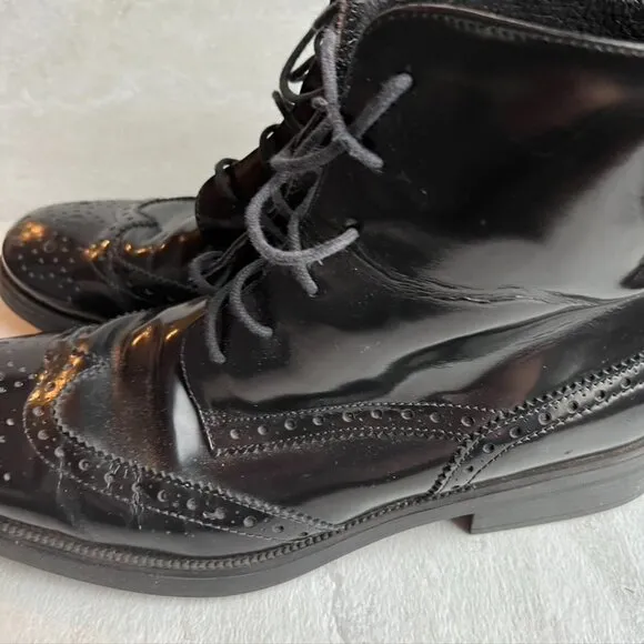 Boemos Lace up Oxfords Black Leather oxford boots Size 40