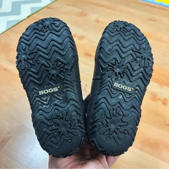 Bogs Black Glosh Rubber Waterproof Winter Rain Snow Boots Kids Size 13